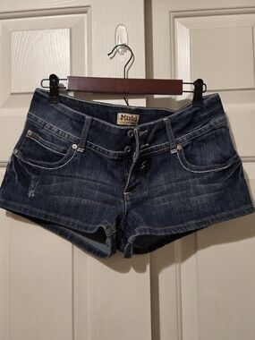 VTG Y2K Mudd Low Rise Indigo Micro Shorts Sz 11